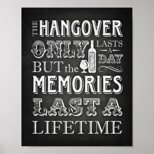 Chalk Style Party Print / HANGOVER Quote Sign (Voorkant)
