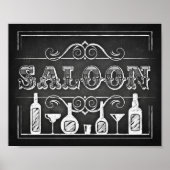 Chalk Style Party Print / SALOON Sign (Voorkant)