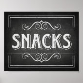 Chalk Style SNACKS Sign Print (Voorkant)