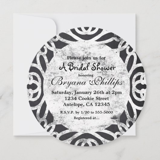 Chalk Vintage cadre Élégant Invitations nuptiales (Devant)