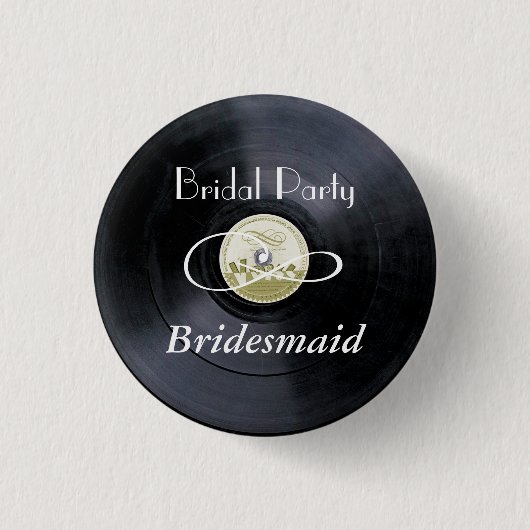Chalk vinyl bridal party PERSONALIZE Ronde Button 3,2 Cm (Voorkant)