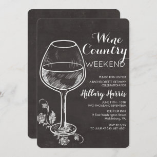 Chalk Wine Country Bachelorette Invitation