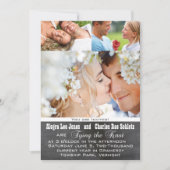 Chalkboad Foto Typografie Wedding Invitations Kaart (Voorkant)
