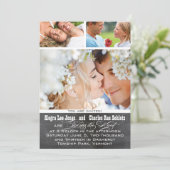 Chalkboad Photo Typographie Mariage Invitations (Debout devant)