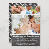 Chalkboad Photo Typographie Mariage Invitations (Devant / Derrière)