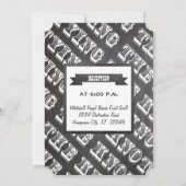 Chalkboad Photo Typographie Mariage Invitations (Dos)