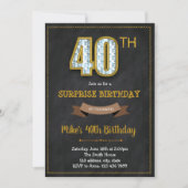 Chalkboard 40e anniversaire invitation (Devant)