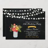 Chalkboard 50th Surprise Birthday Party Invitation Kaart (Voorkant / Achterkant)