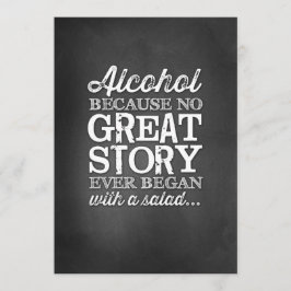 Chalkboard 5x7 gebarentalcohol omdat kaart