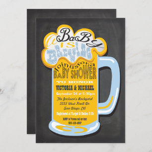 Chalkboard A Baby is Brewing Baby shower Invites Kaart