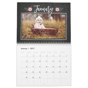 Chalkboard aangepaste fotokalender Kalender