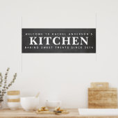 Chalkboard aangepaste naam keuken poster (Keuken)