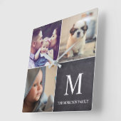 Chalkboard Aangepaste reeks foto's Collage Vierkante Klok (Hoek)