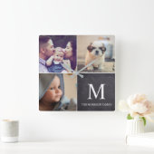 Chalkboard Aangepaste reeks foto's Collage Vierkante Klok (Huis)