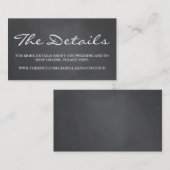 Chalkboard achtergrond bruiloft website behuizing informatiekaartje (Voorkant / Achterkant)