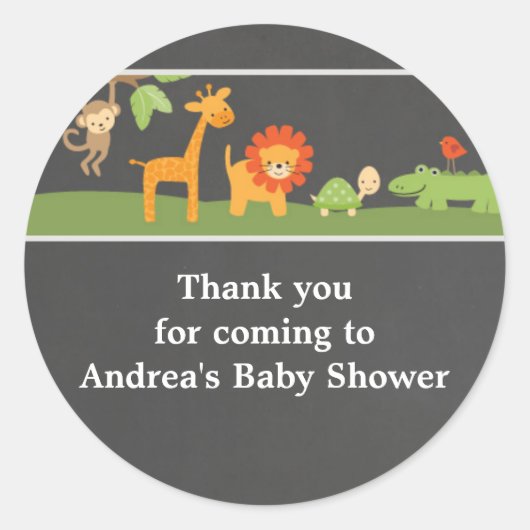 Chalkboard achtergrond Oerwoud Safari Stickers (Voorkant)