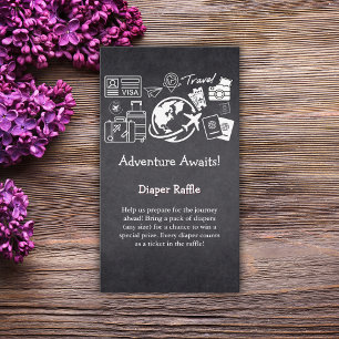 Chalkboard Adventure wacht op Baby shower Informatiekaartje