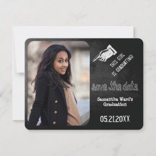 Chalkboard Afstuderen Foto slaat de datum op Save The Date