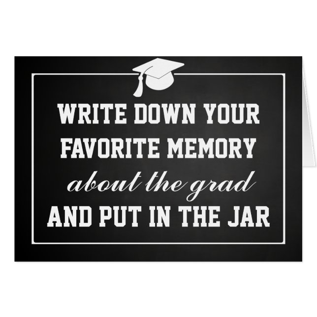  Chalkboard Afstuderen Pet Memory Jar (Voorkant Horizontaal)