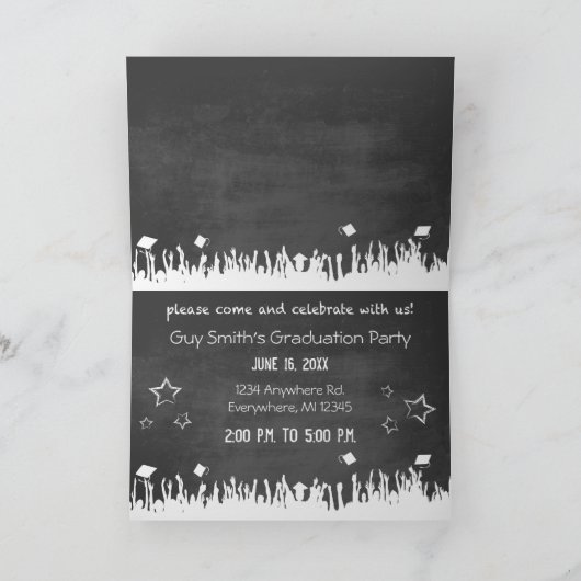 Chalkboard Afstuderen Uitnodiging Uw Foto (Binnen)