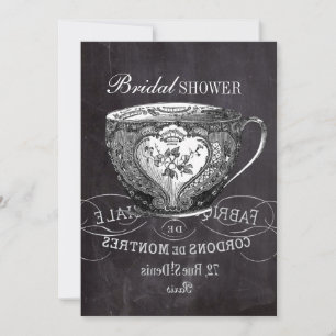 Chalkboard Alice in Wonderland tea party teacup Kaart