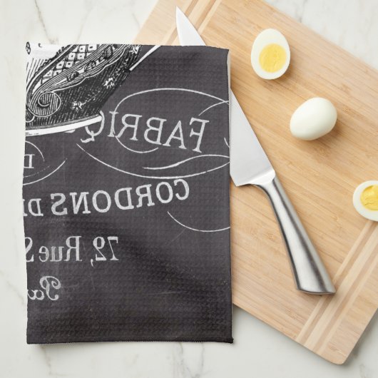 Chalkboard Alice in Wonderland tea party teacup Theedoek (Quarter Fold)