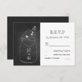chalkboard amour coeurs mason jarre mignon RSVP (Devant / Derrière)
