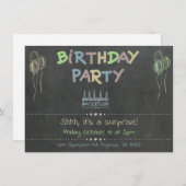 Chalkboard Anniversaire Fête Surprise Invitation (Devant / Derrière)