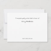 Chalkboard Anniversaire Fête Surprise Invitation (Dos)