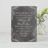Chalkboard Antiek Pink Floral Wedding Uitnodiging (Staand voorkant)