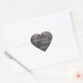 Chalkboard Antiek Roze Floral Envelope Seal Hart Sticker (Envelop)