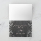 Chalkboard Antique Rose Floral Carte de remercieme (Intérieur)