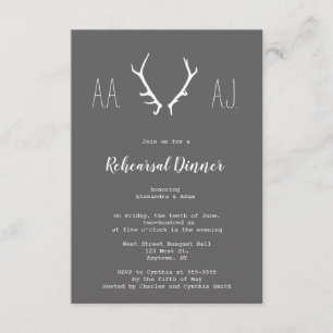 Chalkboard antlers répétition dîner invitations