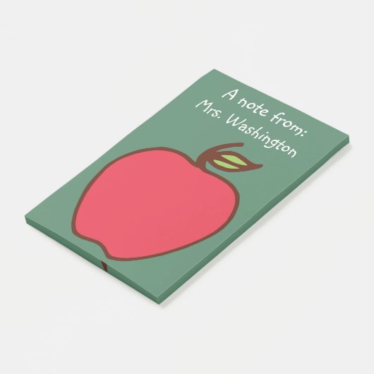 Chalkboard Apple Teacher's Post It Notes Gift (Schuin)