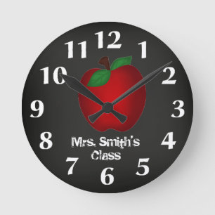 Chalkboard Apple Wall-klok Ronde Klok