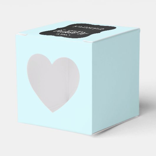 Chalkboard Aqua Mini Bruiloft Weefsel Dozen Bedankdoosjes (Voorkant Zijde)