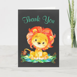 Chalkboard Aquarelle Lion Merci