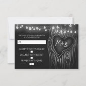 Chalkboard arbre élégant mariage carte RSVP (Devant)