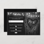Chalkboard arbre élégant mariage carte RSVP (Devant / Derrière)
