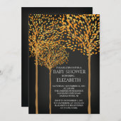 Chalkboard Arbres d'automne Baby shower Invitation (Devant / Derrière)