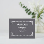 Chalkboard art deco bruiloft dank u notities deco3 (Staand voorkant)