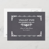 Chalkboard art deco bruiloft dank u notities deco3 (Voorkant / Achterkant)