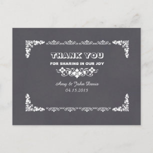 Chalkboard art deco bruiloft dank u notities deco3