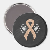 Chalkboard Awareness Peach Ribbon Magneet (Voorkant / Achterkant)