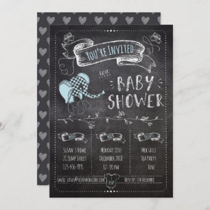 Chalkboard Baby Boy Shower Kaart