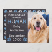 Chalkboard Baby Dog Zwangerschap Aankondiging (Voorkant / Achterkant)