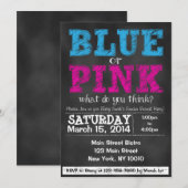 Chalkboard Baby Gender Rekalving Uitnodiging (Voorkant / Achterkant)