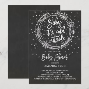 Chalkboard Baby Het is koud Buiten Baby shower Kaart