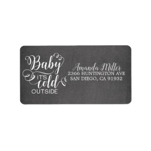 Chalkboard Baby Il fait froid dehors Étiquette de