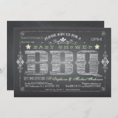 Chalkboard Baby shower BBQ Uitnodiging (Voorkant / Achterkant)
